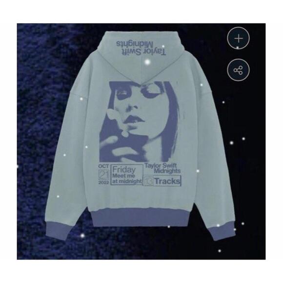 Taylor Swift Midnights Teal Color Block Hoodie Small - Picture 2 of 6